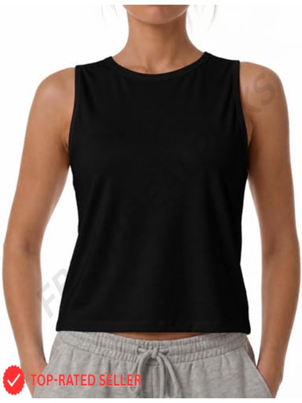 Ice Silk Workout Tank Top Cropped Sleeveless Stretch Athletic Yoga